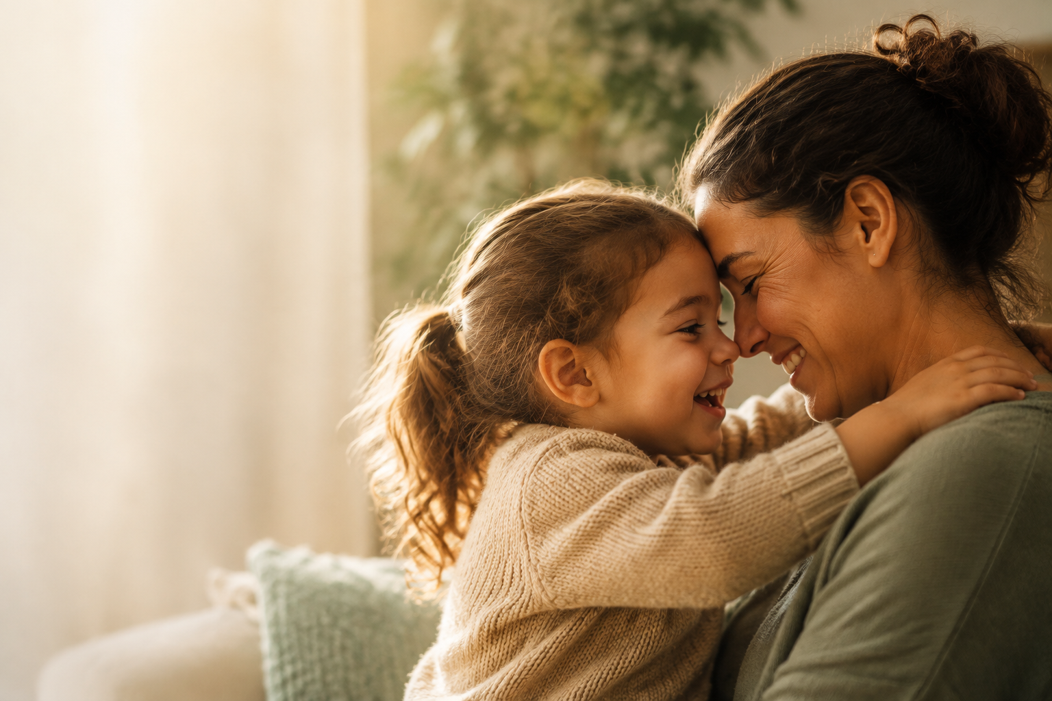 A mother and child sharing a warm moment